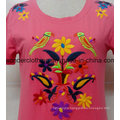 Girl Wholesale Cotton Embroidery Custom Round Neck Fashion T-Shirt